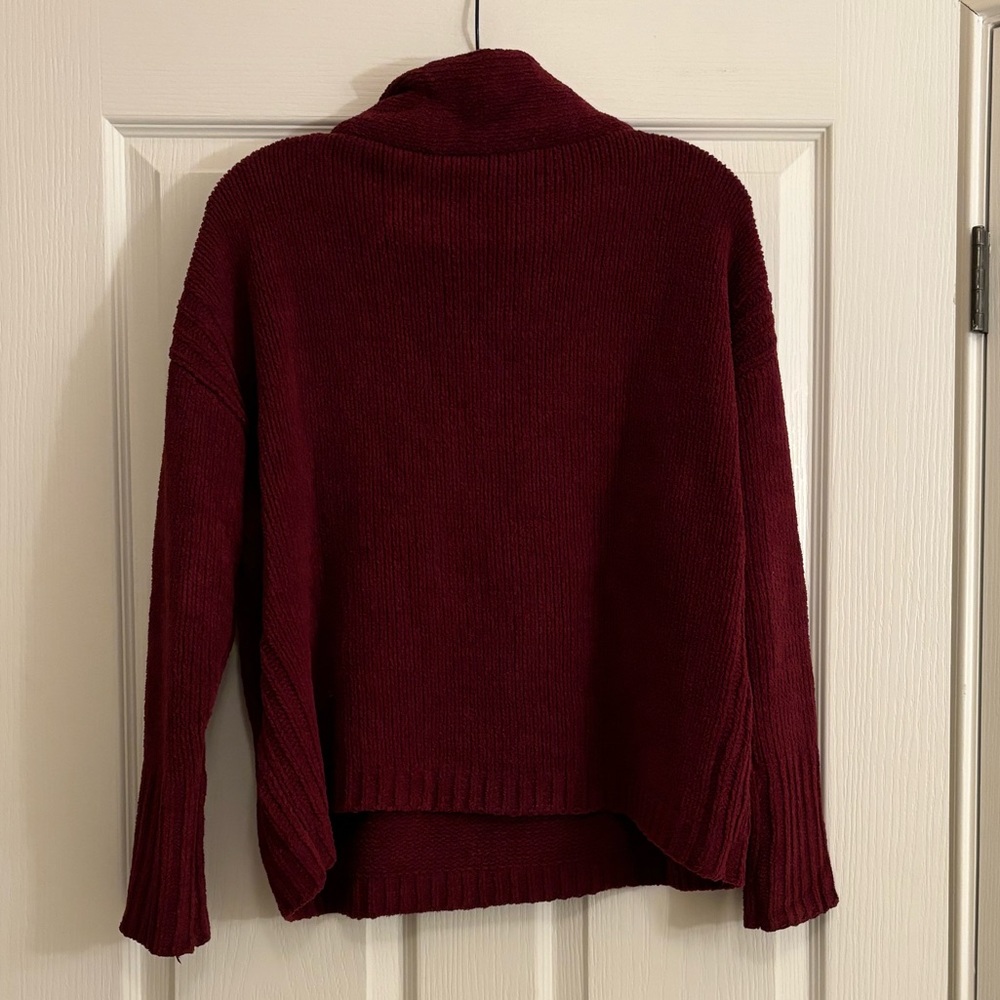 CATHERINE CATHERINE MALANDRINO Maroon High Neck Fuzzy Sweater - Picture 7 of 8
